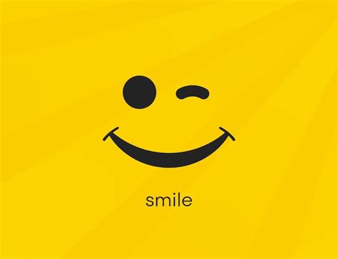 Ilustraci N De Vector De Sonrisa S Mbolo De Cara Feliz Fondo Amarillo