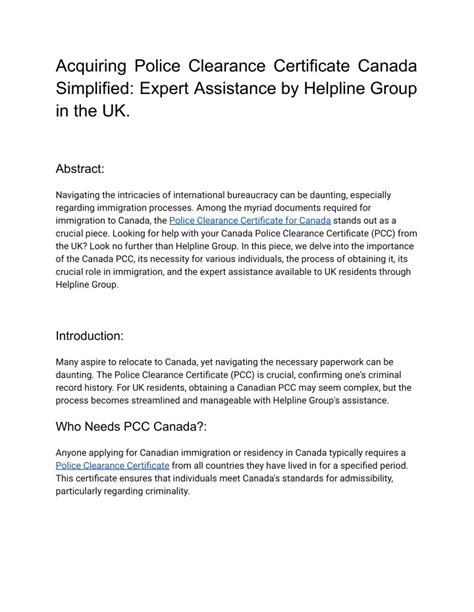 Ppt Acquiring Police Clearance Certificate Canada Simplified Expert Assistance By Helpline