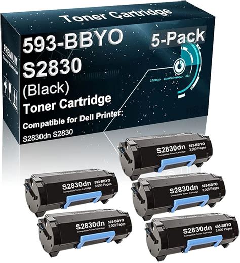 Amazon 5 Pack Compatible Toner Cartridge Replacement For Dell 593