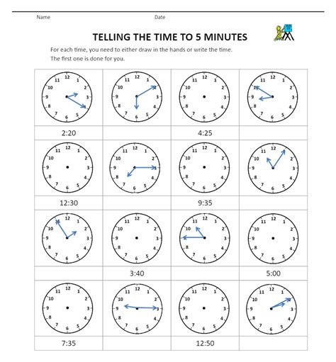 Grade 3 Telling The Time Worksheet Edrawmax Templates