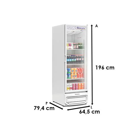 REFRIGERADOR VERTICAL PORTA DE VIDRO 570 LITROS GRV 57 BR 127V BRANCO