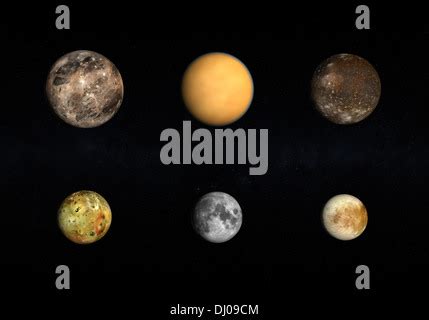 A Rendered Comparison Of The Jupitermoons Ganymede Callisto Io