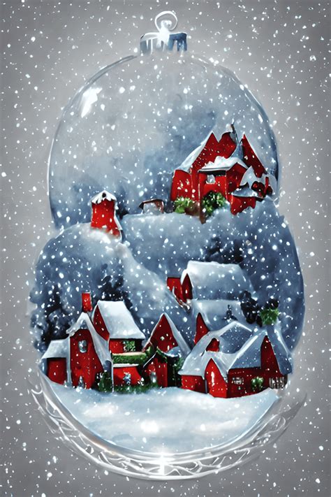 Christmas Snow Globe Watercolor Style Creative Fabrica