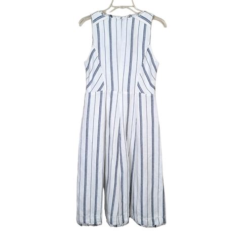 Anthropologie Maeve Raw Hem Textured Stripe Midi Dres Gem