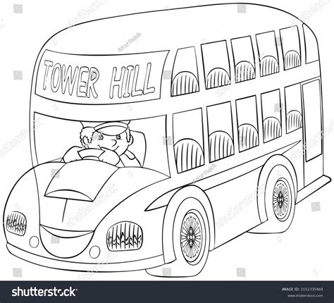 London Bus Element Coloring Page Cartoon Stock Vector (Royalty Free ...