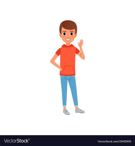 Cute boy character in stylish casual clothing Vector Image