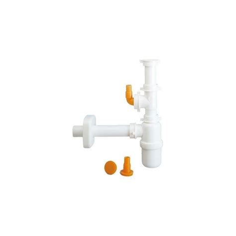 Siphon bouteille pour évier 1v avec connexion lave vaisselle orizz