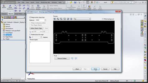 SolidWorks Tutorial 010 Importing DXF Tips YouTube