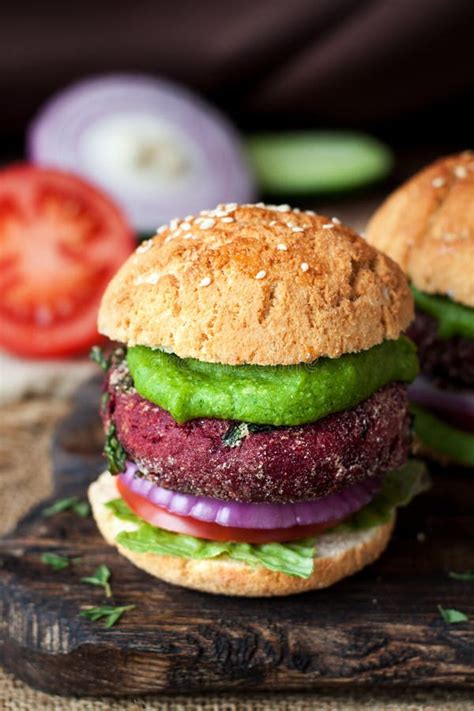 Two Vegetarian Burgers With Beetroot Stock Image Image Of Bean Lunch