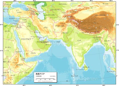 【地域図南西アジア地勢図】の画像素材19600522 地図素材ならイメージナビ