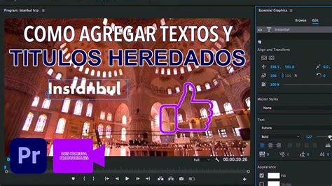 Como Colocar Textos En Adobe Premiere Pro Titulos Heredados Youtube