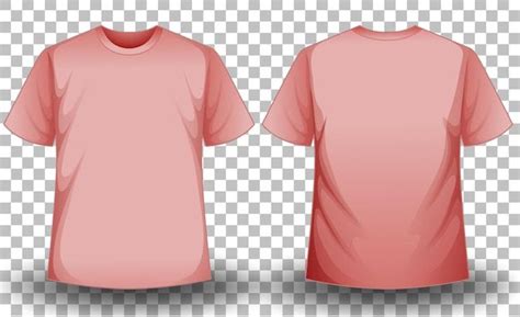 Free Vector Front And Back Of Pink T Shirt On Transparent Background