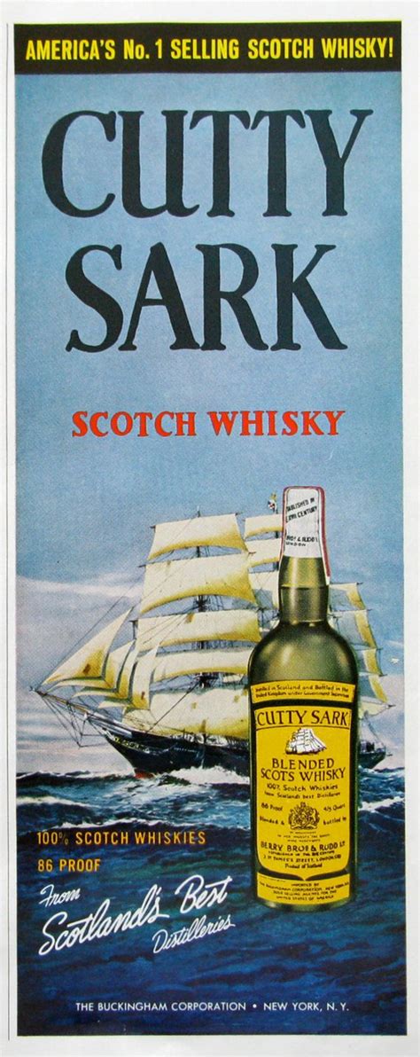 1963 Cutty Sark Scotch Whisky Ad Blended Scots Whiskey North