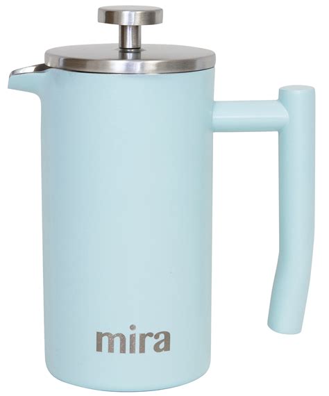 Mira Oz Stainless Steel French Press Coffee Maker Double Walled