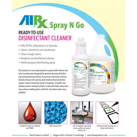 C6ca Airx Spray N Go Disinfectant Cleaner 946 Ml Or 4 L Refill