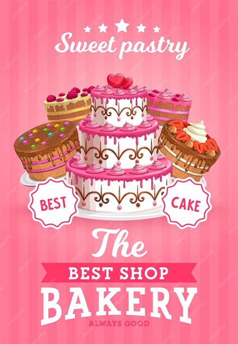 Premium Vector Cakes Shop Vector Bakery Promo Sweet Confectionery