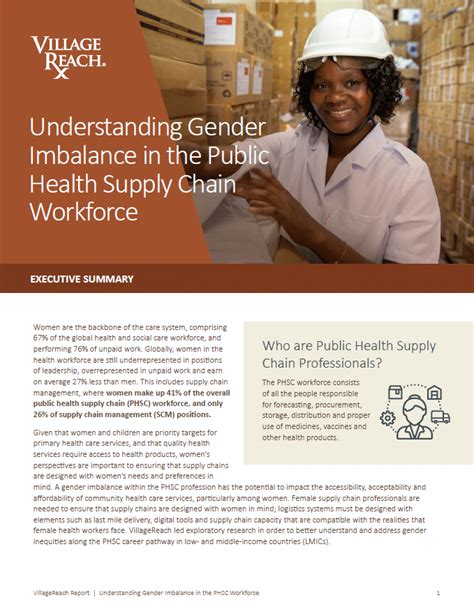 Understanding Gender Imbalance In The Public Health Supply Chain