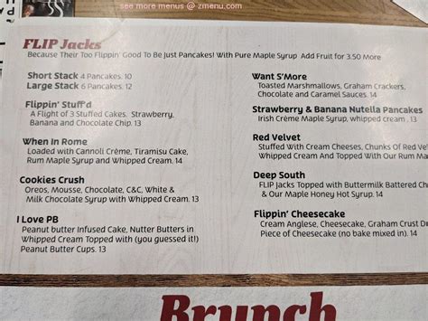 Menu At Flips Pancake House Restaurant Bettendorf