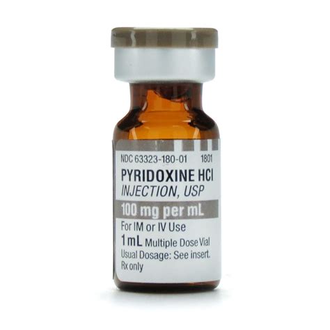 Pyridoxine Hcl Vitamin B6 100mgml Mdv 1ml Vial Mcguff Medical