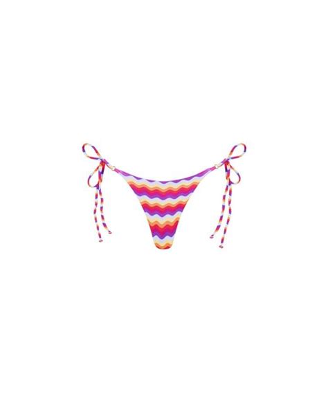 Kulani Kinis Tie Side Thong Bikini Bottom In Wave Runner In Pink Lyst