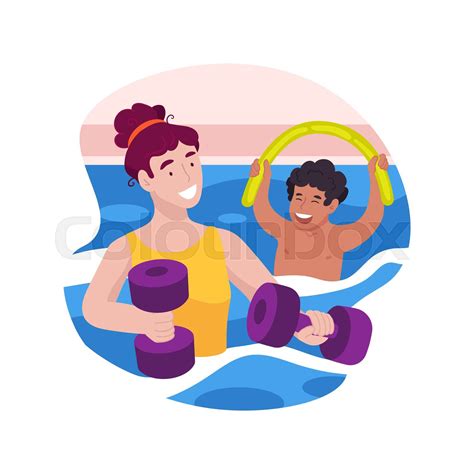 Aqua Aerobics Isolated Cartoon Vector Illustration Stock Vector