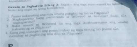 Gawain Sa Pagkatuto Bilang Sagutin Ang Mga Sumusunod Na Tanong