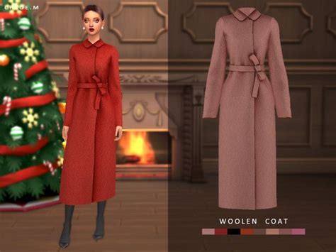 ChloeMMM S ChloeM Long Woolen Coat Sims 4 Dresses Sims 4 Mods