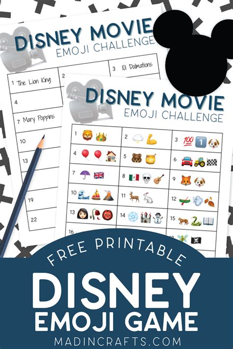 Free Disney Movie Emoji Game Printables Mad In Crafts