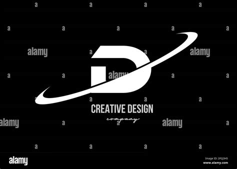 Black White D Alphabet Letter Logo With Big Swoosh Corporate Creative