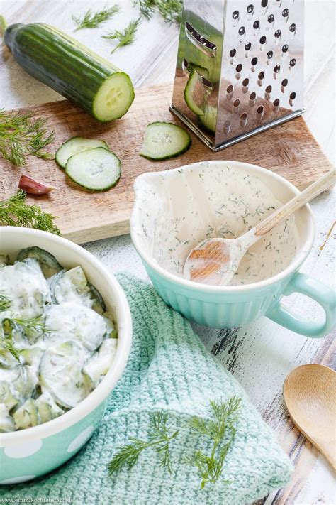 Gurkensalat Mit Joghurt Dressing Emmikochteinfach