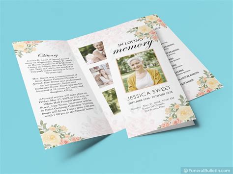 Tri Fold Celebration Of Life Program Template Flyer Design