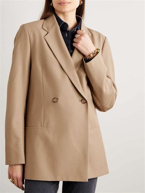Toteme Double Breasted Recycled Crepe Blazer Net A Porter