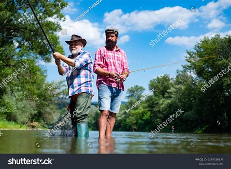 Father Mature Son Fisherman Fishing Fishing Stock Photo Shutterstock