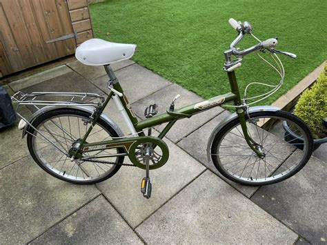 Vintage Raleigh Stowaway Folding Bike Dark Green 1973 1982 Nottingham