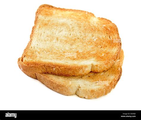 Pair toasted bread slices isolated over white Stock Photo - Alamy