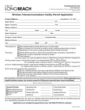 Fillable Online Wireless Telecommunications Facility Year Review