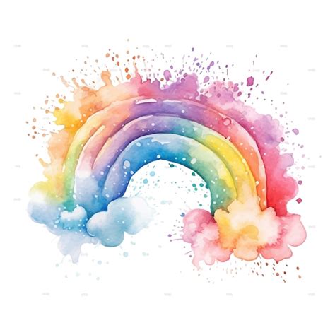 Dibujado A Mano Acuarela Pastel Color Arco Iris Clipart Vector Gratis