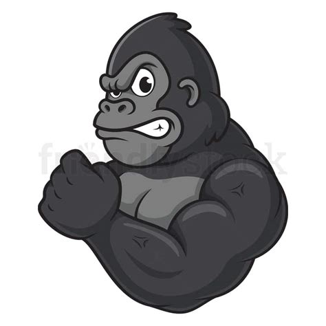 Cartoon Strong Gorilla Sports Mascot Vector Image Friendlystock