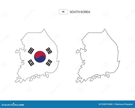 South Korea Map City Vector Divided By Outline Simplicity Style Have 2