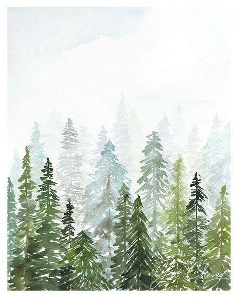 Yao Cheng Design Evergreen Watercolor Art Print Makeasound Tree