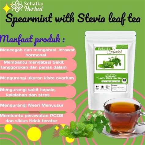 Jual Spearmint Tea With Stevia Leaf Tea Teh Daun Mint Dan Teh Daun