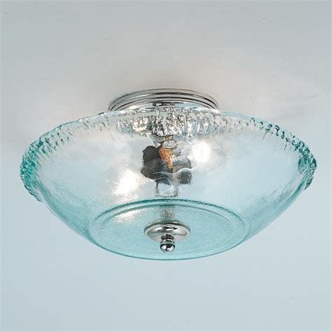 Recycled Bottle Glass Round Bowl Ceiling L Flush Mount Ceiling Lighting By Shades Of Light