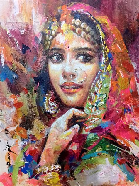 Sondarya | Acrylic Painting on Canvas | Exotic India Art