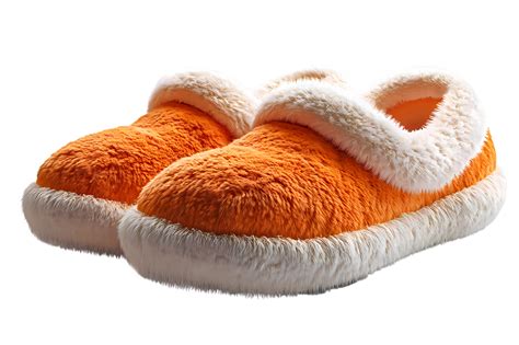 Orange Slippers With Fur On The Bottom 52939304 Png