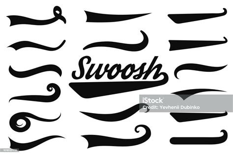 Typographic Swash And Swooshes Tails Retro Swishes And Swashes For Athletic Typography Logos ...