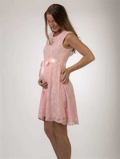 Pink Satin Lace Maternity Dress Maternity N Beyond