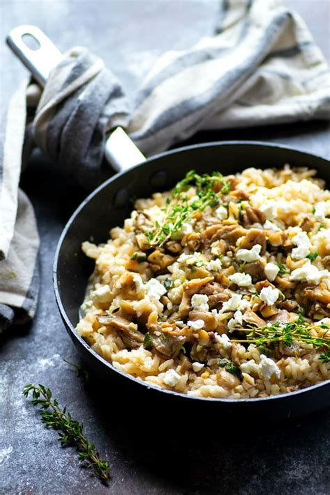 Garlic Butter Shiitake Mushroom Goat Cheese Risotto