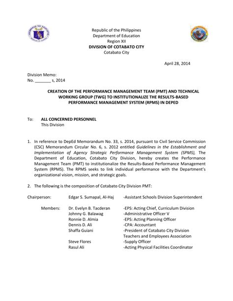 Republic Of The Philippines Department Of Education Region Xii