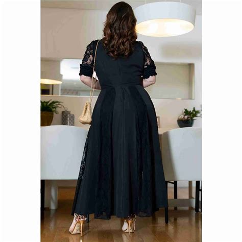 Vestido Longo Plus Size Em Crepe Air Flow Moda Evangélica Kauly 3450