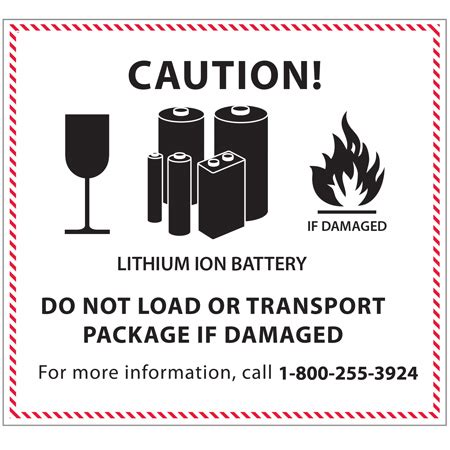 Lithium Battery Handling Label | Sigma Supply of North America Inc.